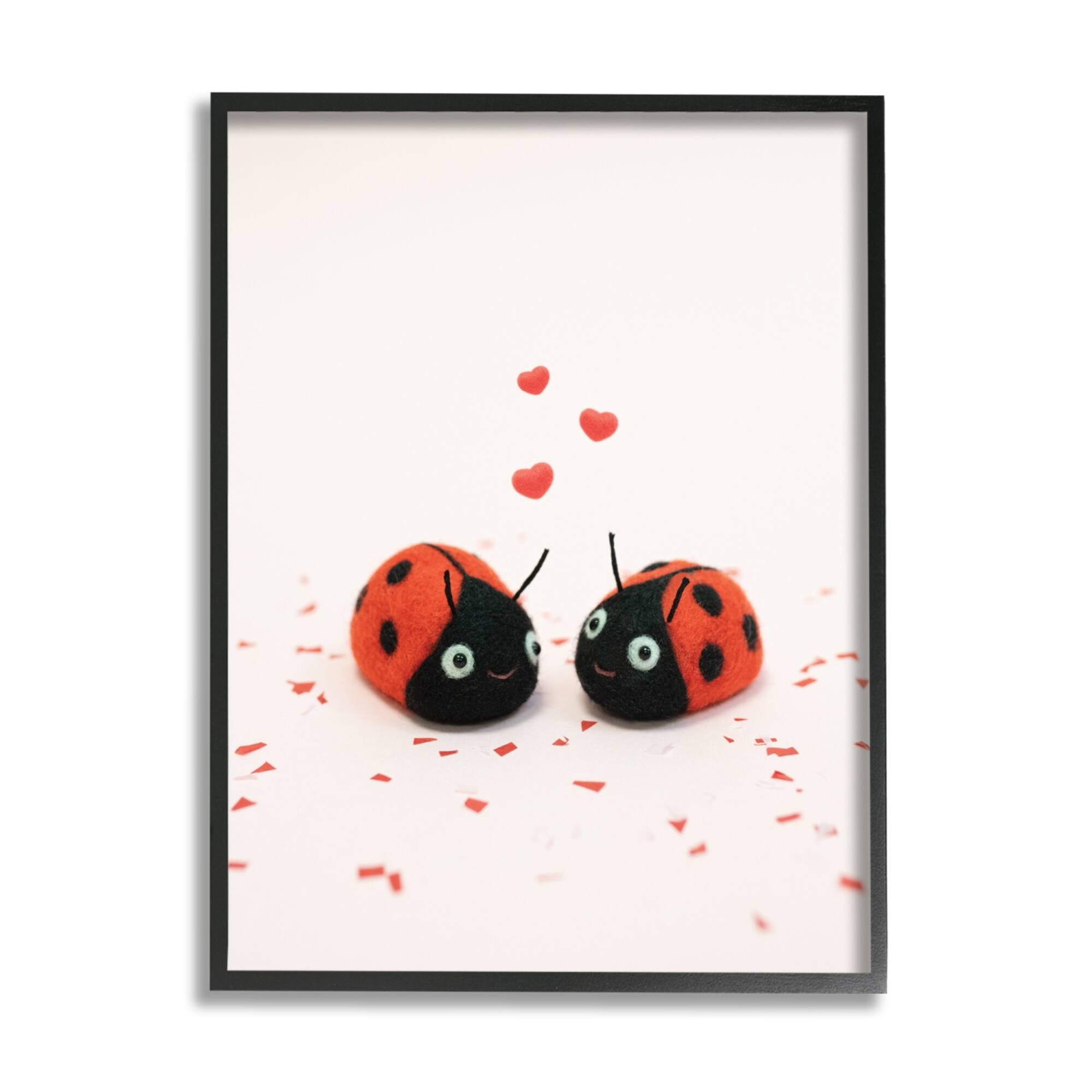 Stupell Industries Ladybugs Valentine's Hearts Framed Giclee Art